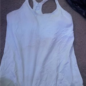 lululemon ebb to street teal tank top size 12